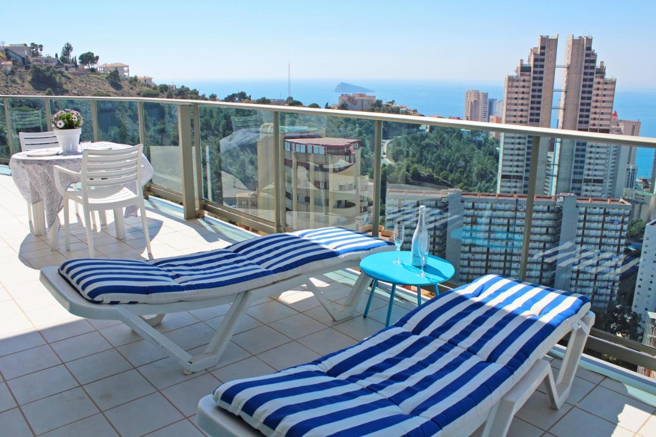 Apartamento de Lujo con terraza privada y vistas al mar en Torre Lúgano Benidorm Exterior foto